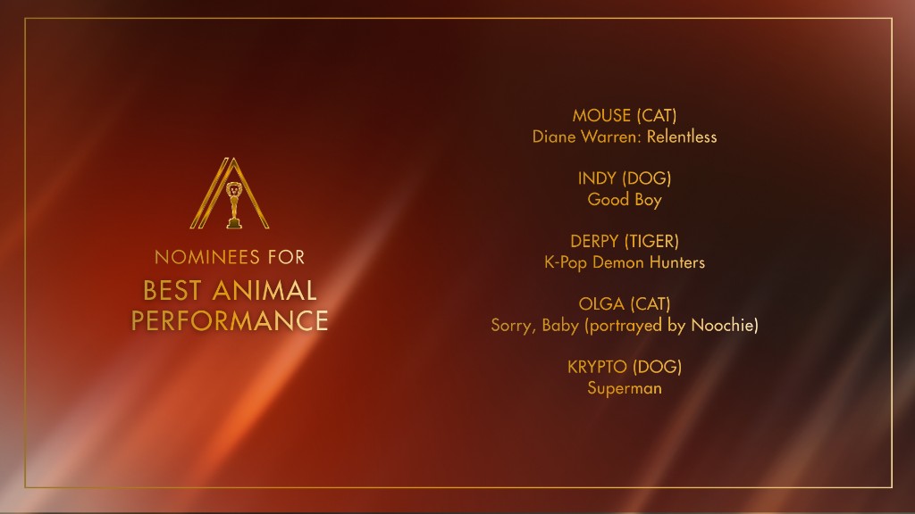 Nominations for Best Animal Performance