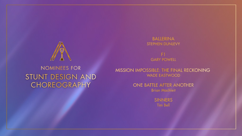 Nominations for Best Stunt Design and Choreography